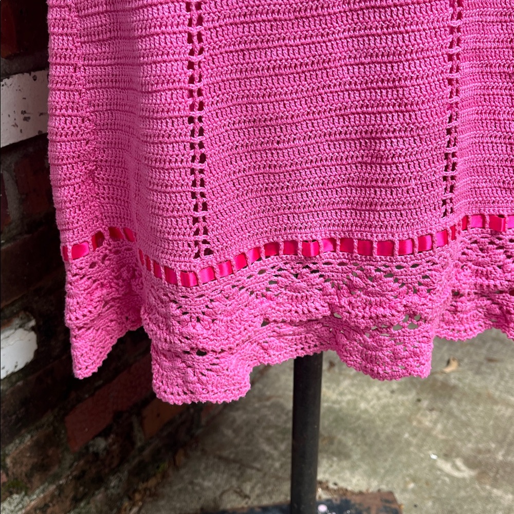 Lily Pulitzer Y2K Hot Pink Crochet Sundress size small - Picture 4 of 6